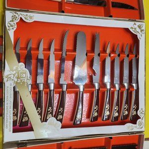 Vintage Regent Sheffield 19 piece English stainless steel cutlery chest - UNUSED